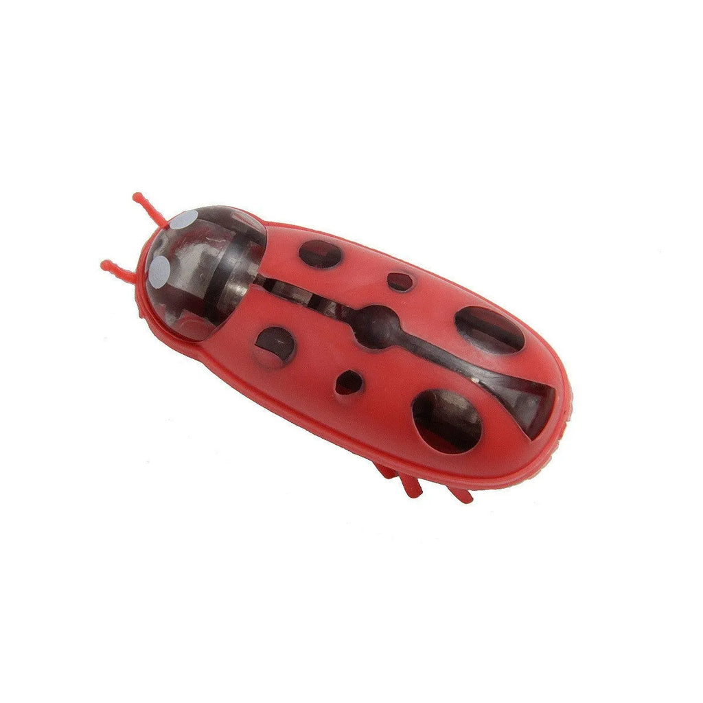 Electric cat teaser toy in Ladybug style with red and black colours, showing compact plastic design.