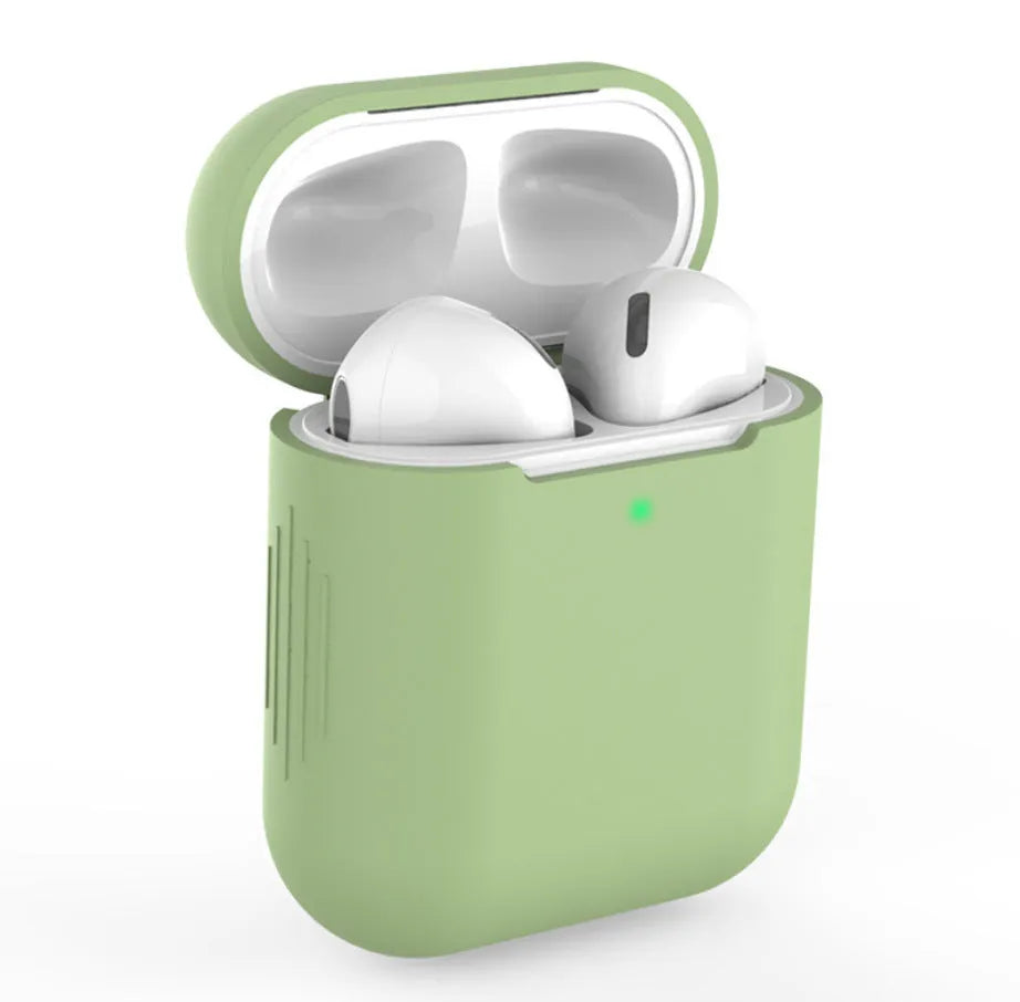 Silicone protective case cover for AirPods 2 wireless headphones in multiple colour options