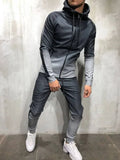 Moomphya gradient colour zipper cardigan for men with side stripes hooded streetwear sweatshirt