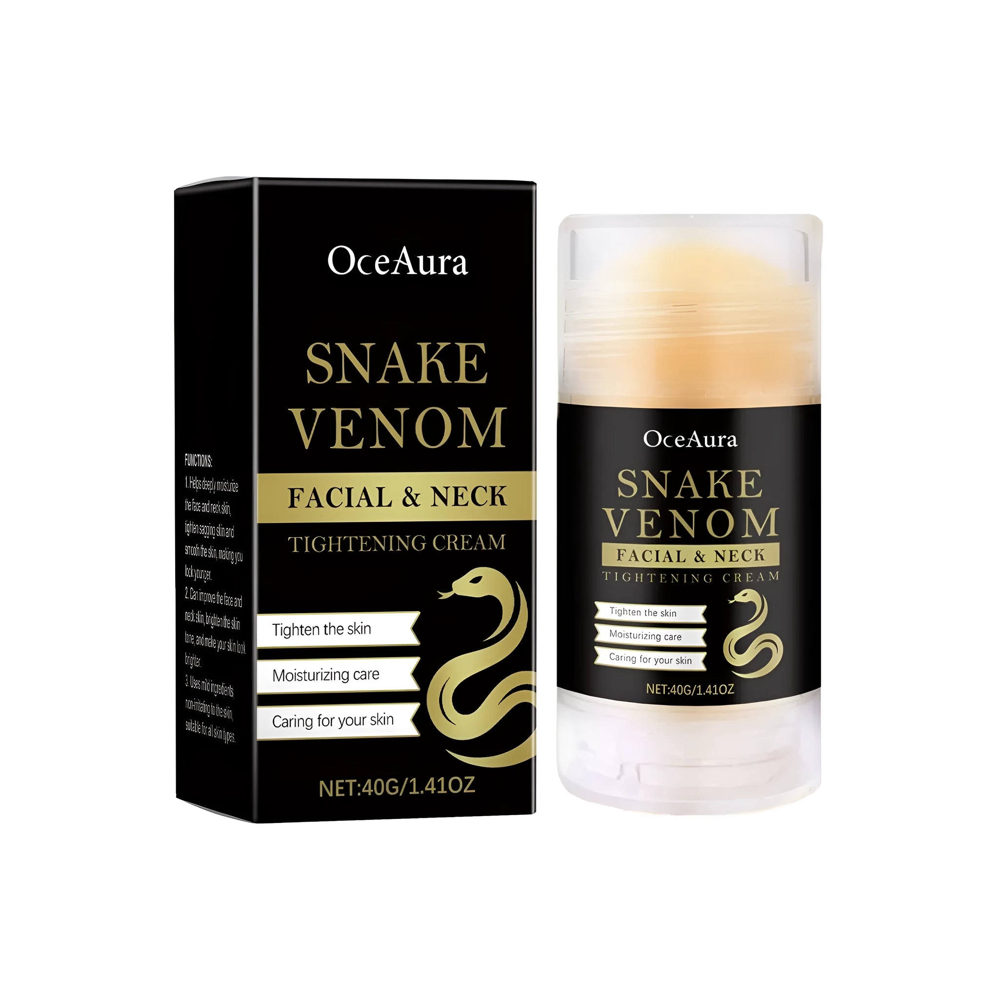 40g nursing stick of peptide-based skin tightening cream with vitamin C and E.