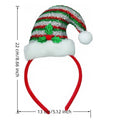 Handmade Christmas headband with elk motif in red fluffy ball cap style on a festive background