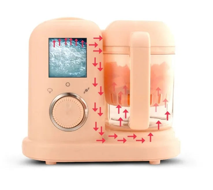 Green baby food processor with steamer and blender functions, 10 litre capacity