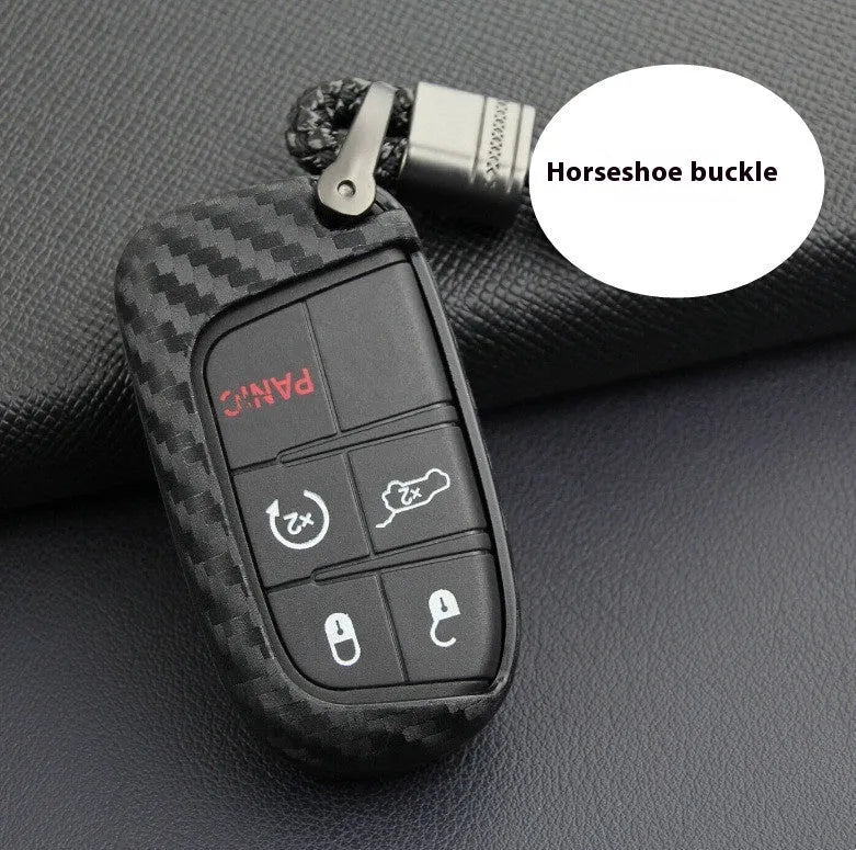 Silicone car key case for Dodge Chrysler Fiat remote keys with buckle or plain options