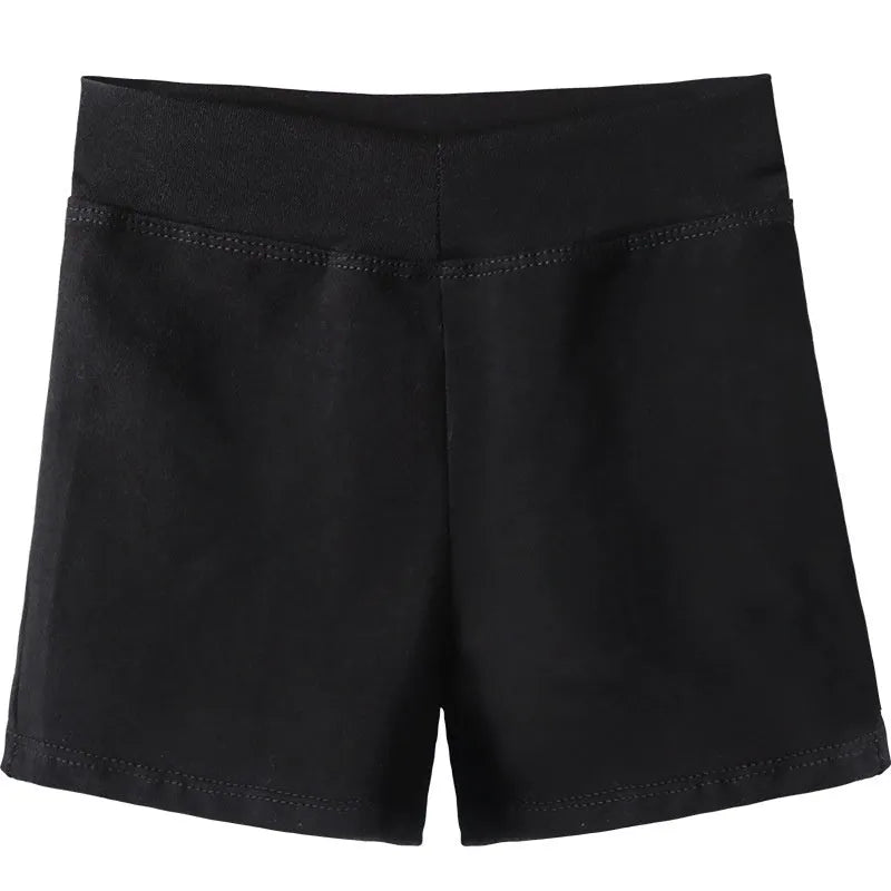 Black cotton women's dance practice shorts for fitness and ballet