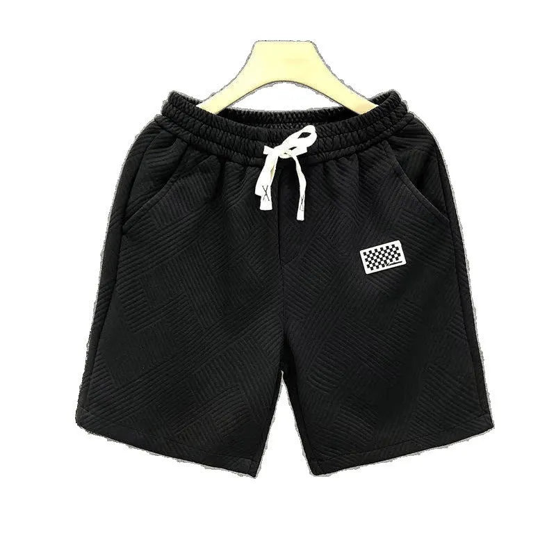 American-style men's casual sports shorts in polyester with elastic waistband