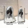 Silver mosaic mirror Halloween ghost decoration with inlaid glass surface
