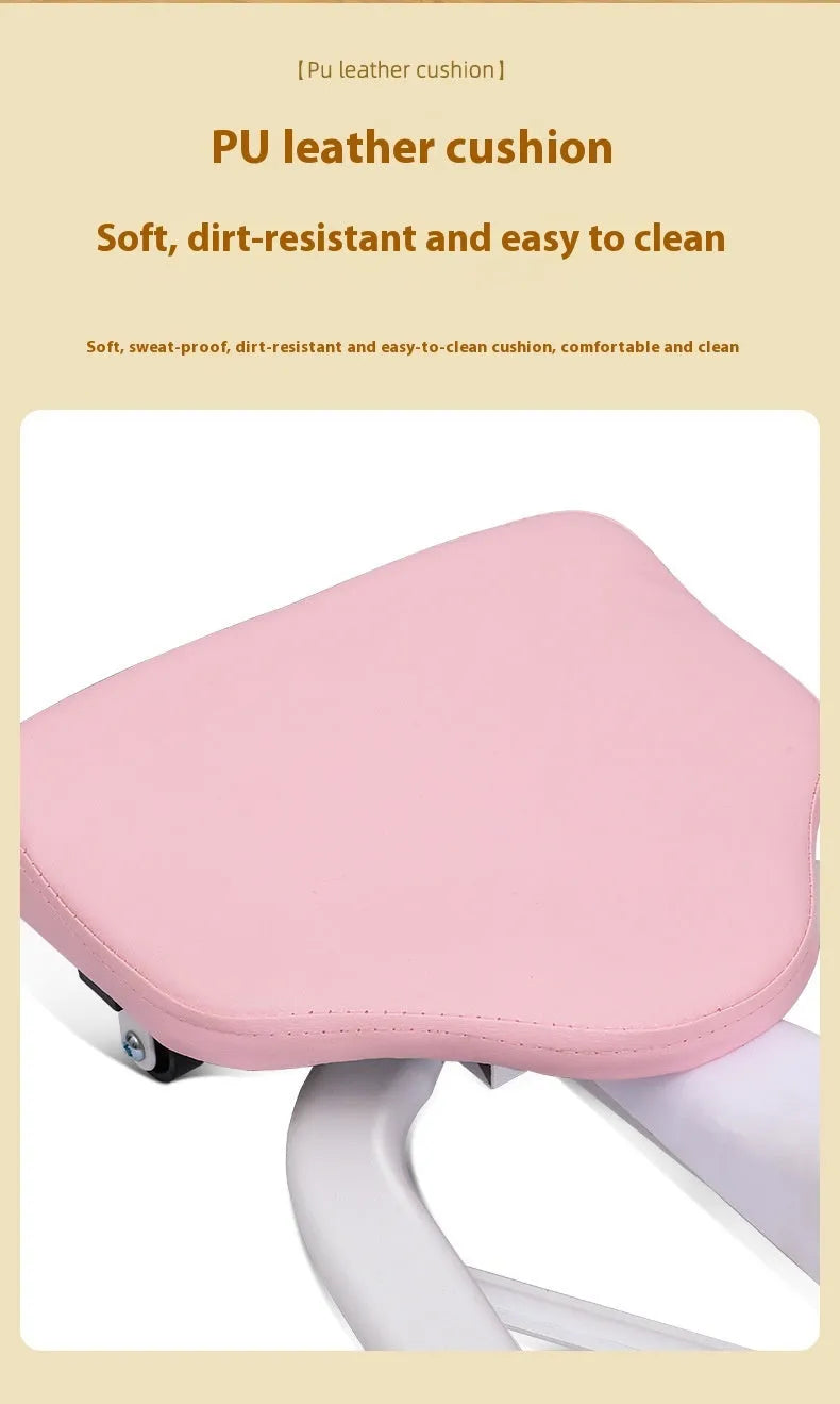 Pink horse leg opener fitness equipment with steel pipe frame for leg stretching exercises