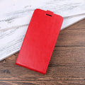 Honor 7X leather wallet phone case with card slots and crazy horse pattern texture in black colour