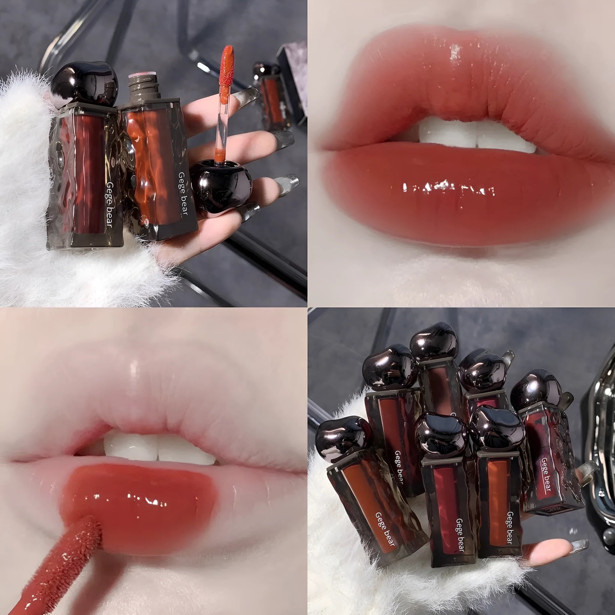 Glacier Lava Lip Lacquer water light mirror makeup in seven numbered shades