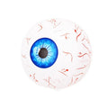 Halloween eyeball balloon with bloodshot design inflated to 40cm diameter