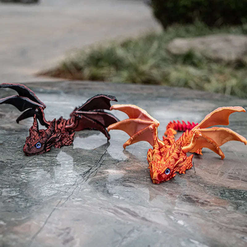 Flying Dragon Wings Decoration Toy in PLA with 25cm width display on table