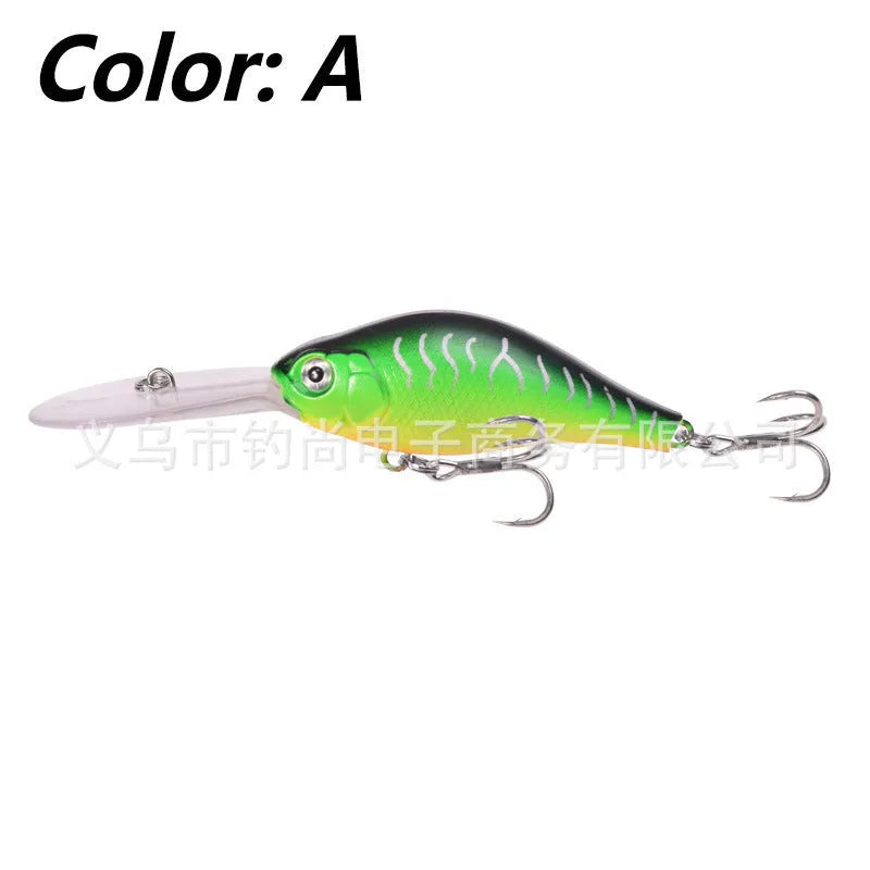 Floating Rock Little Fat Man Mino Lure fishing bait showing 10.5cm length and deep diving long tongue board design