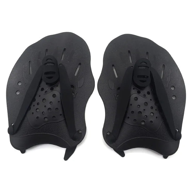 Silicone swimming training paddle aids for freestyle stroke technique in various colours and sizes