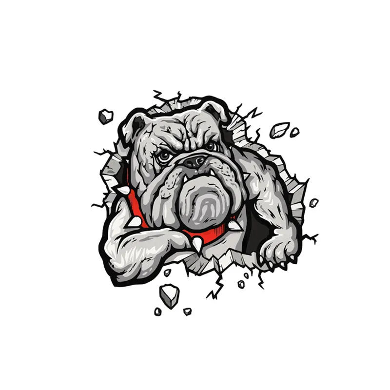 Grey dog pattern motorcycle decorative bumper sticker measuring 17 by 17 centimetres
