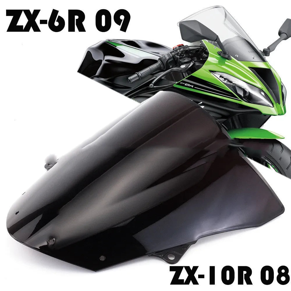 Blue motorcycle windscreen for Kawasaki ZX-6R and ZX-10R models