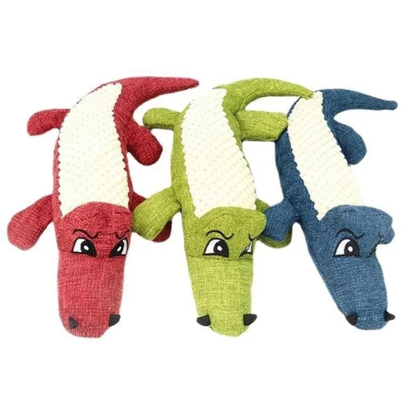 Blue, green and red corn grid pattern pet plush toys with biting sound mechanism