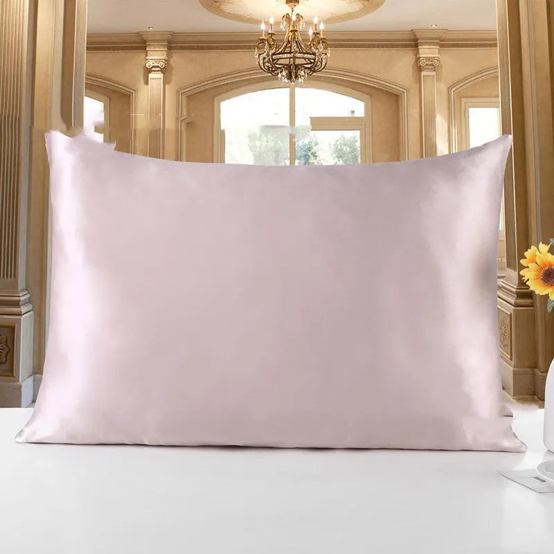 19 Momme double-sided silk pillowcase in apricot colour with hidden zipper closure