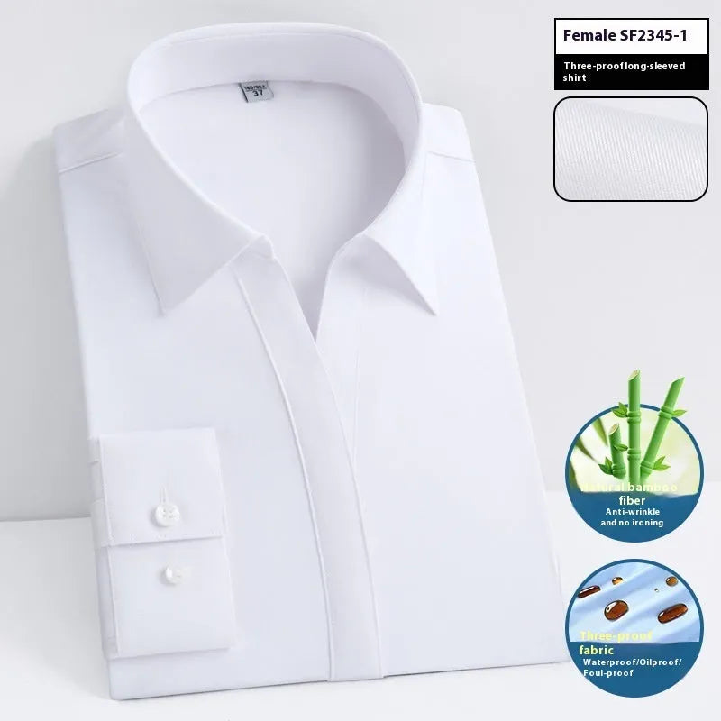 Men's slim fit long sleeve bamboo fibre shirt in solid colour with square collar