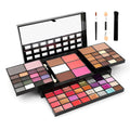 74 colour makeup palette with eyeshadows, lip glosses, face powders, brushes in plastic case