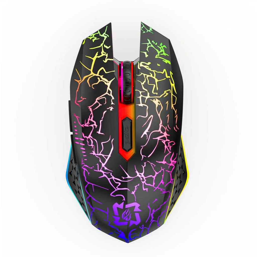 Black and white dual-mode wireless gaming mouse with luminous breathing light
