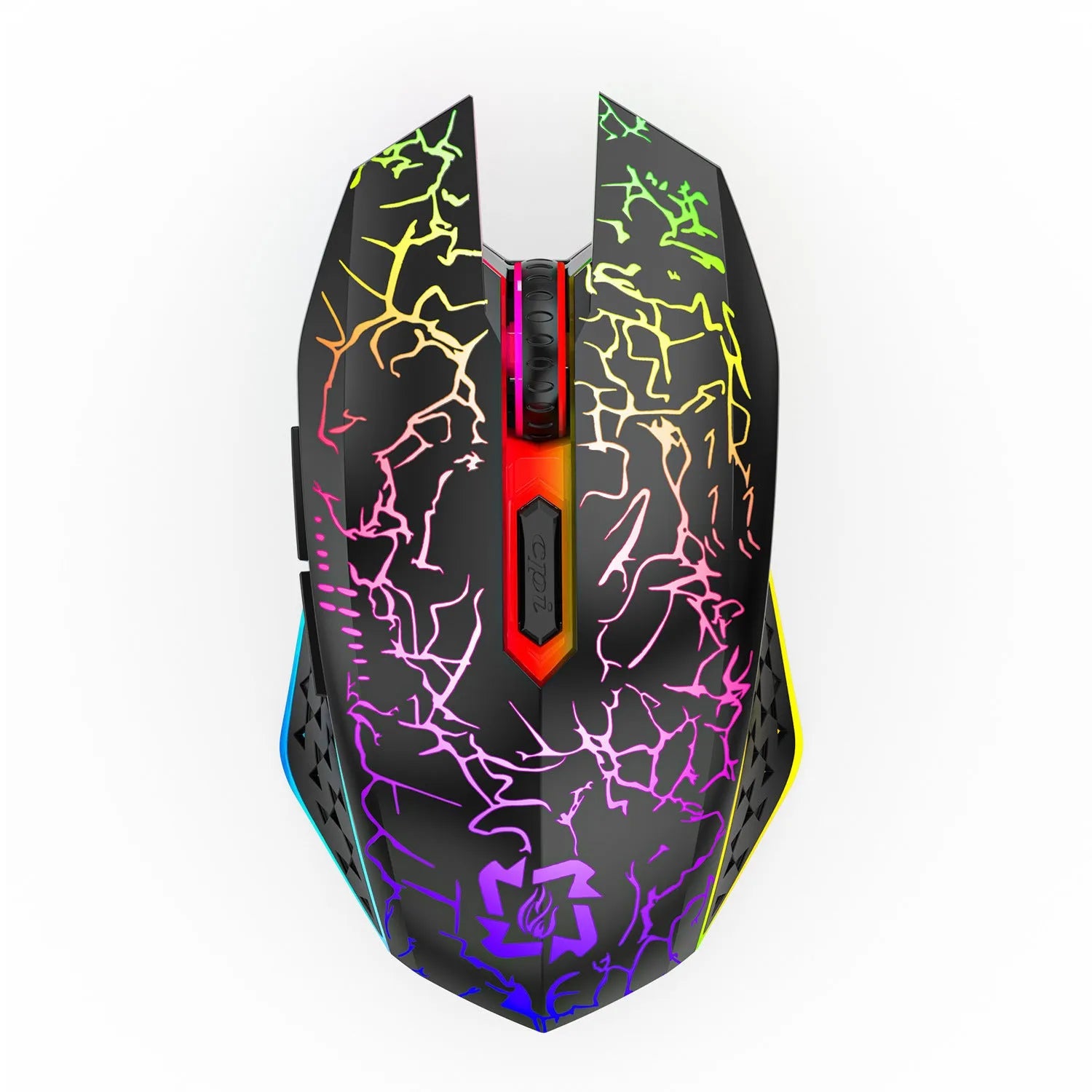 Black and white dual-mode wireless gaming mouse with luminous breathing light