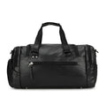 Large black travel shoe bag with water-resistant PU fabric measuring 52cm wide