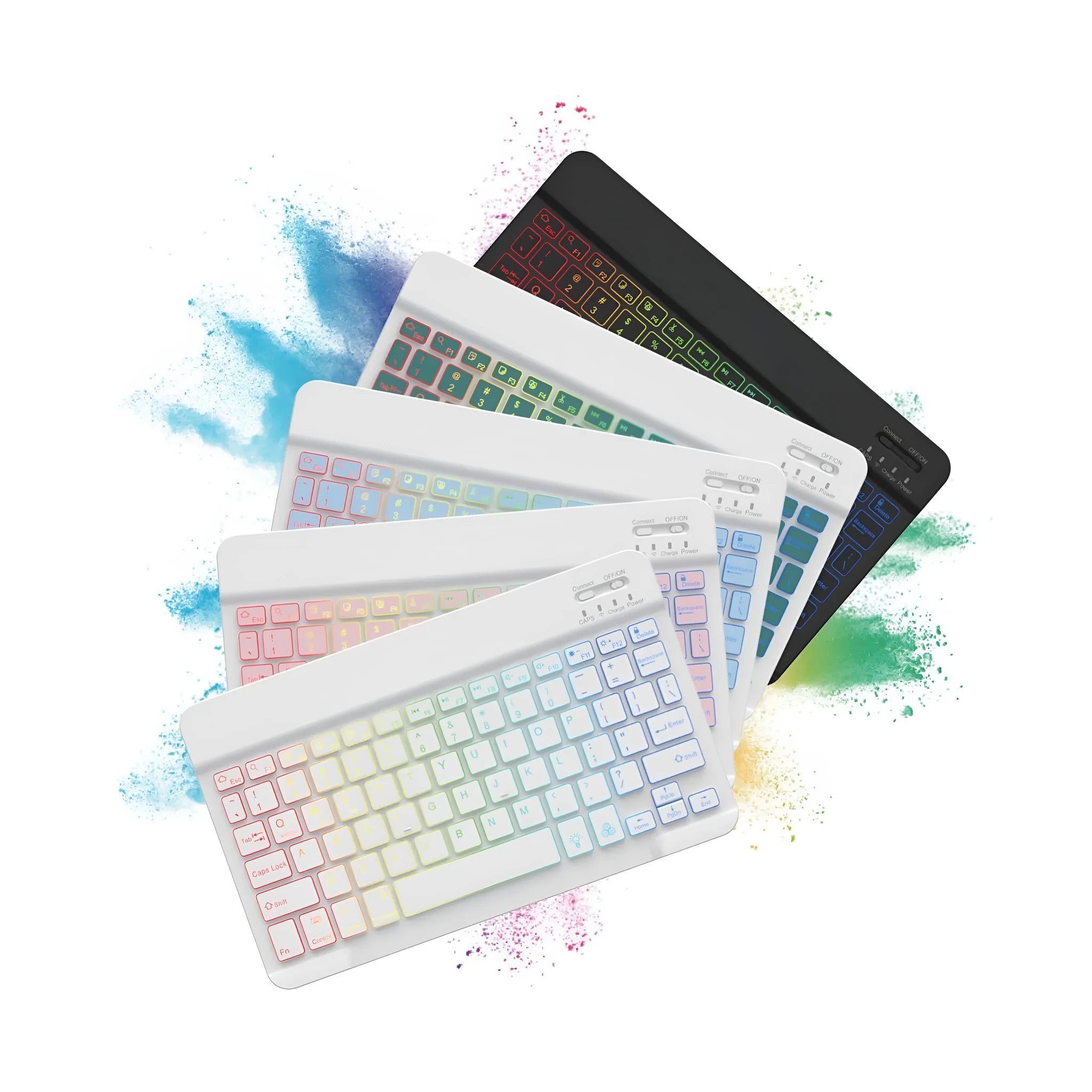 10-inch Bluetooth keyboard with colourful LED backlight for tablets