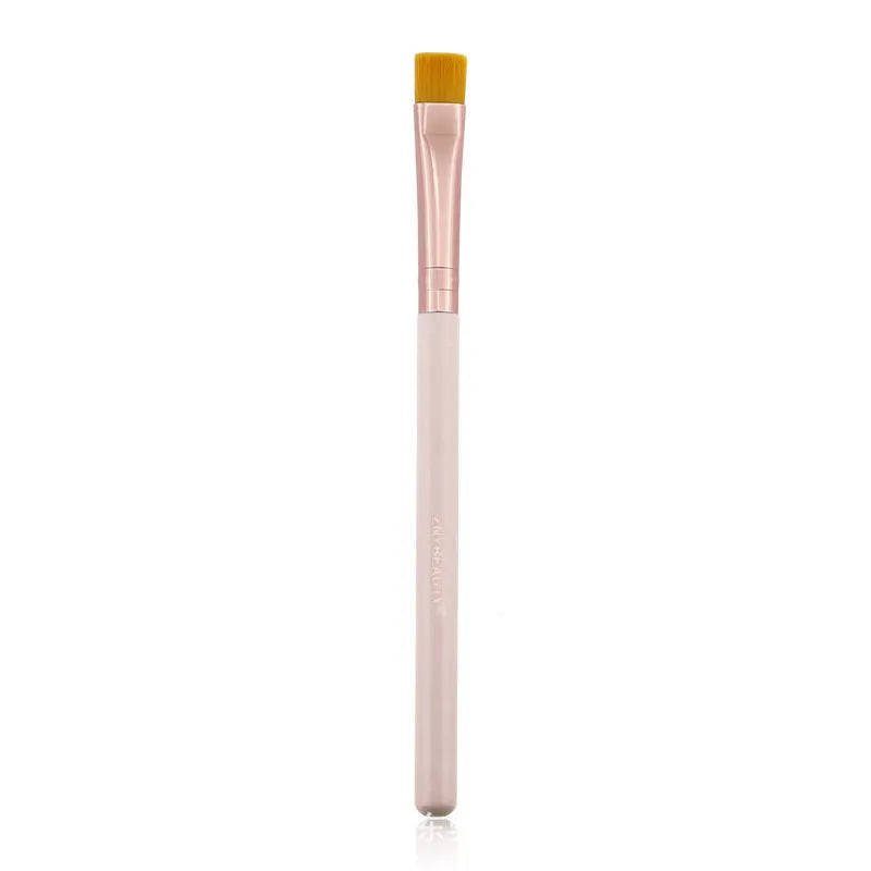 26 piece pink wooden handle makeup brush set in a PU travel bag