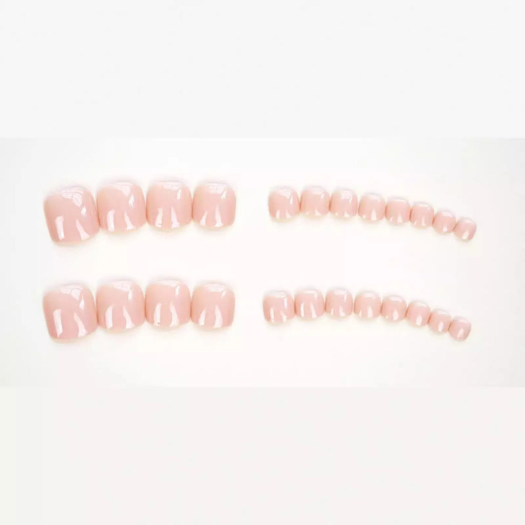 J-52 skin colour plastic toe nail stickers with glue type adhesive, ins style design