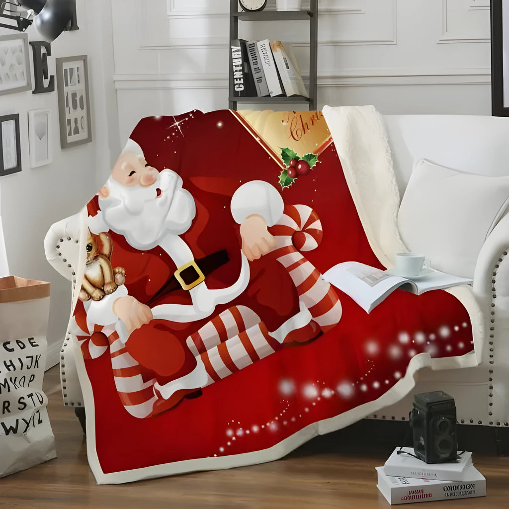 Coral fleece flannel blanket with HD print in modern minimalist style size 150x100cm