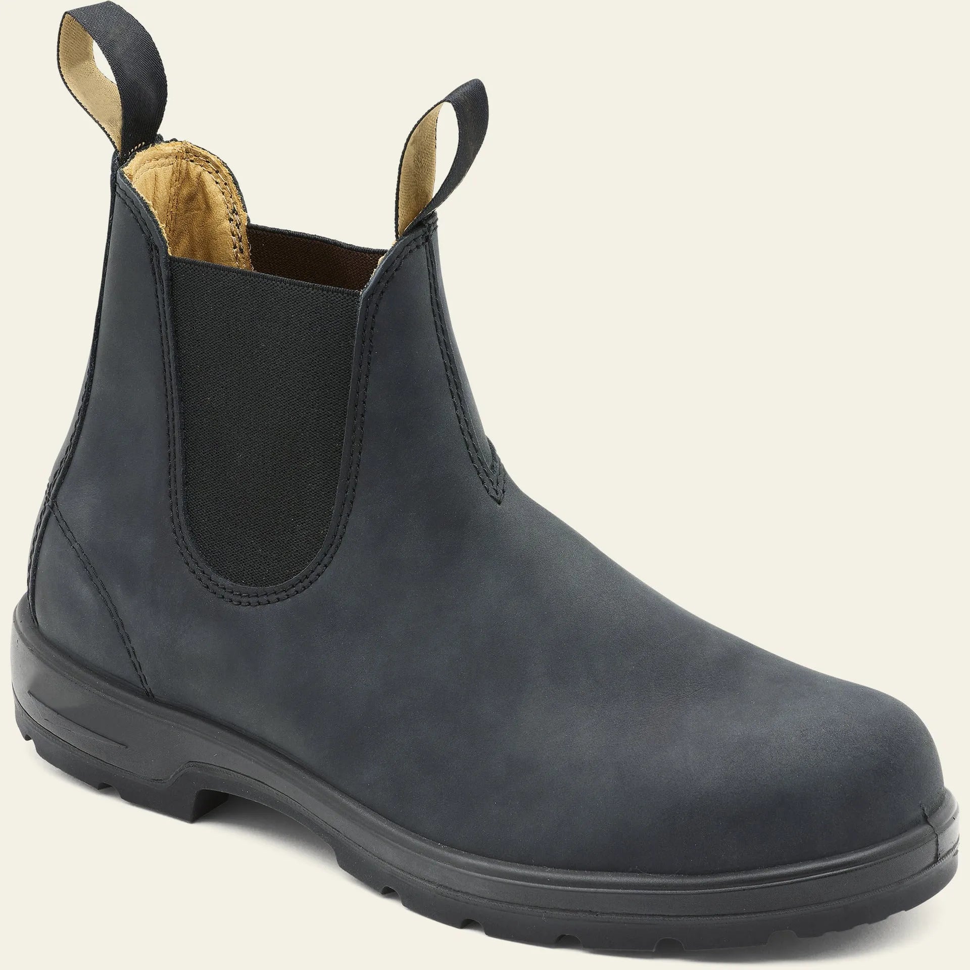 Vintage Chelsea boots artificial PU leather ankle boots with low heel and round toe in black brown grey colours