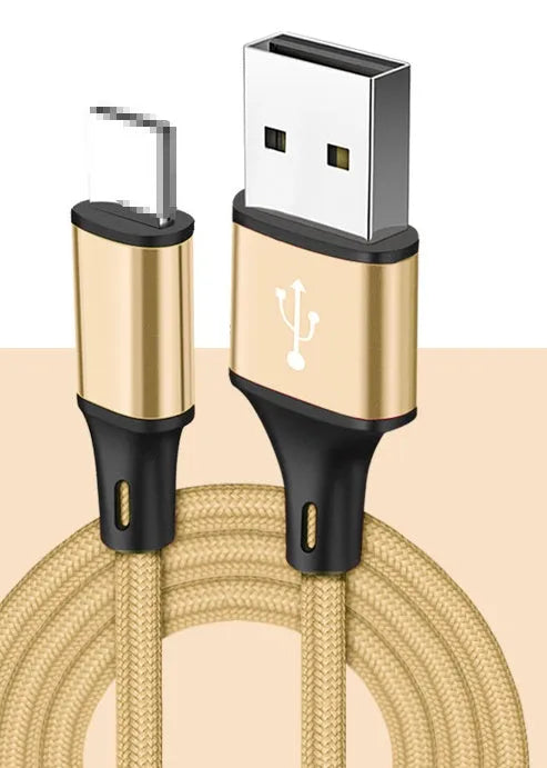 2 metre USB TYPE C charging cable for mobile phones in multiple colours