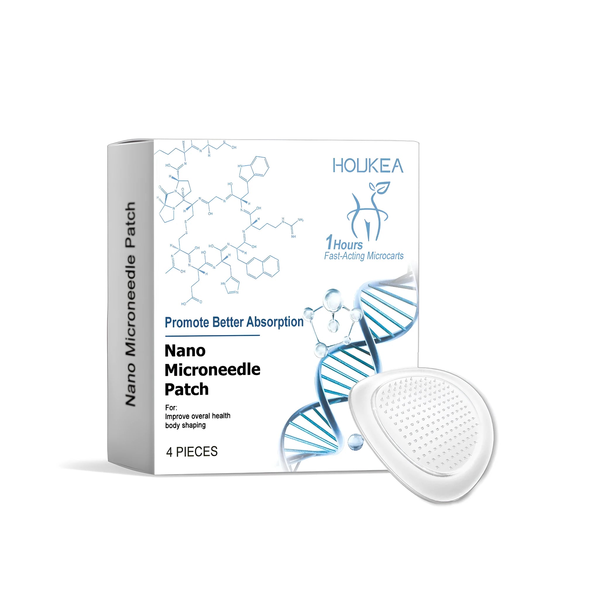 Four nano microneedle facial patches with botanical extracts including paeonia lactiflora and cinnamon oil
