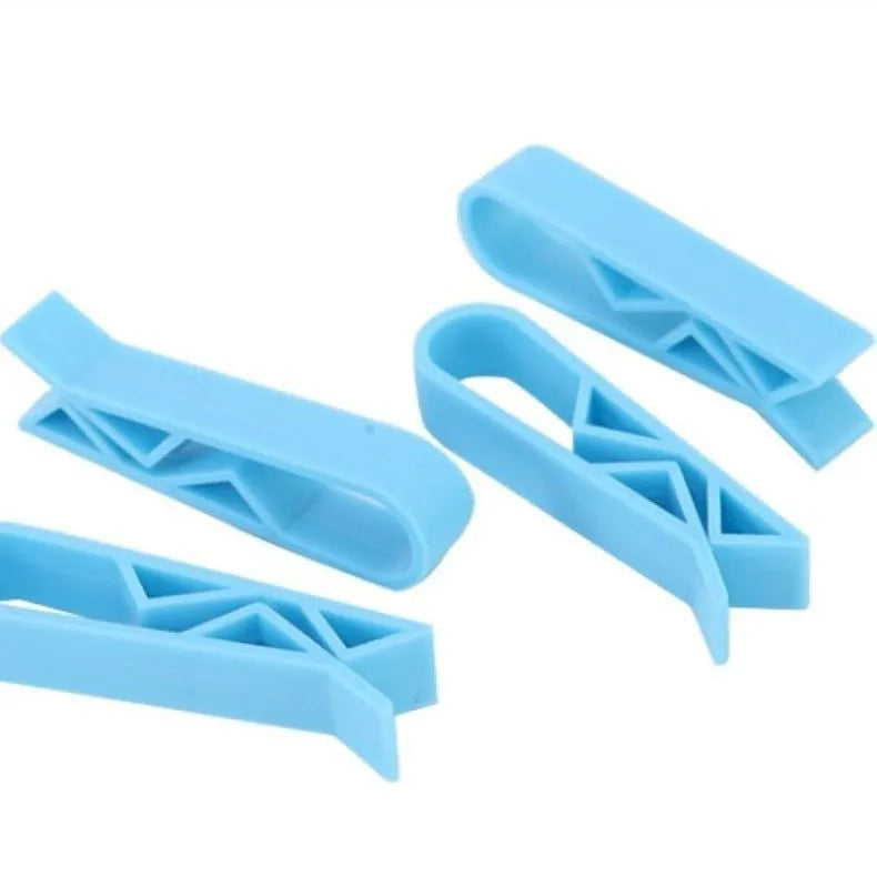 Ten black plastic garbage bag fixing clips for securing bin liners to waste bins