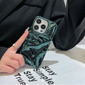 Silver electroplated TPU phone case with three-dimensional pleated pattern for iPhone