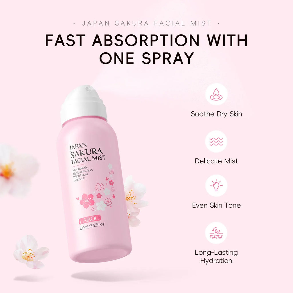 Lecoul Cherry Blossom Spray Wet Compress Lotion 100ml bottle