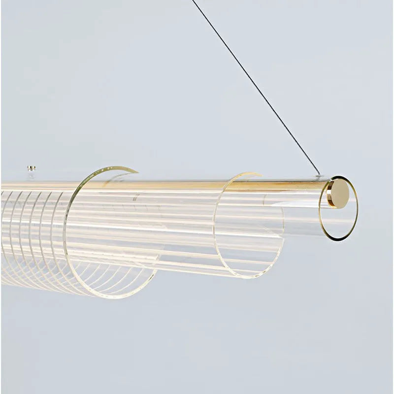 Modern glass pendant lamp with iron body in three lengths for restaurant bar lighting