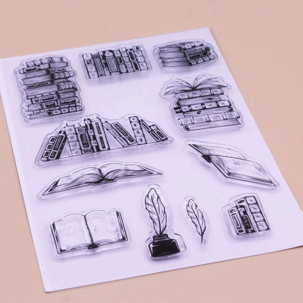 White transparent silicone stamp with seal pattern measuring 11x16cm