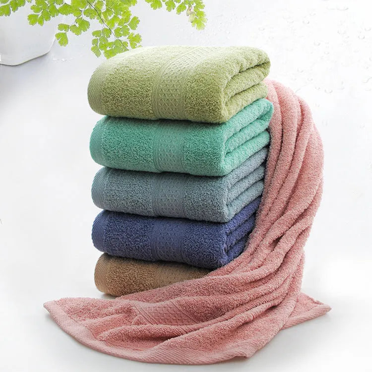 Thickened cotton bath and beach towel shown in one of seven available colour options.