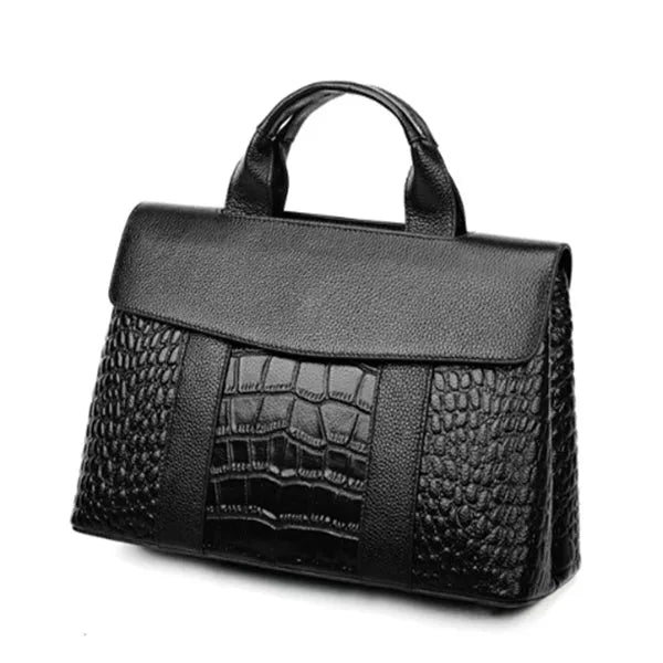 Women's black PU shoulder bag with large 36cm and small 34cm width options