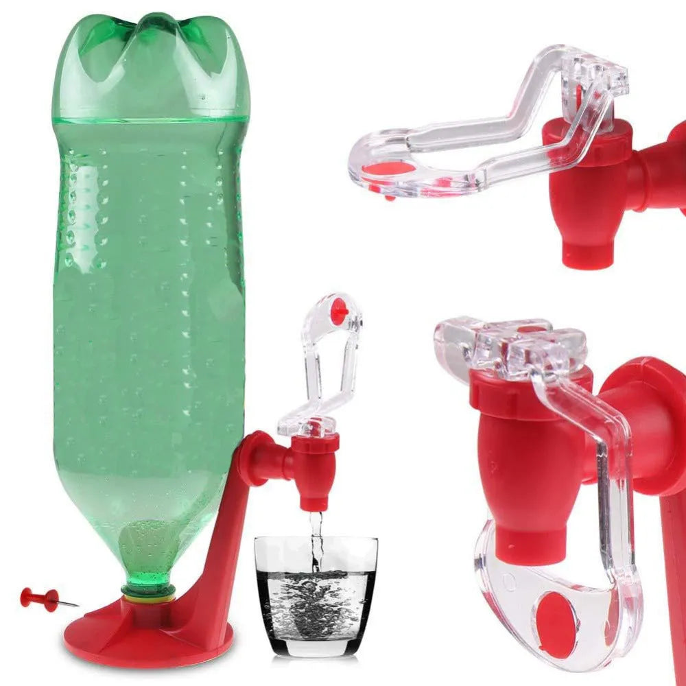Red plastic Magic Tap soda dispenser attachment for 2-litre bottles