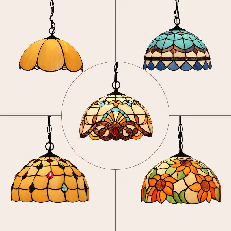 European baroque style chandelier with a coloured glaze finish and abstract design.