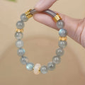 Emerald green Tian Shan Cui jade half bracelet with floating flower girl design for women