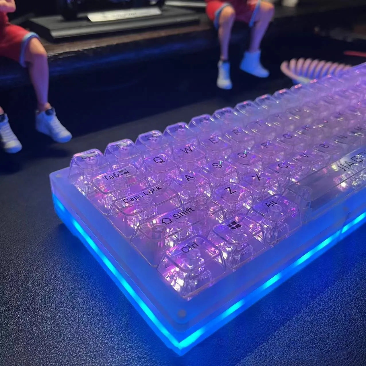 132 transparent plastic key caps for mechanical keyboard replacement and customisation