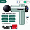Konka V19 portable massage gun with multiple interchangeable heads in grey, green, or pink colour options