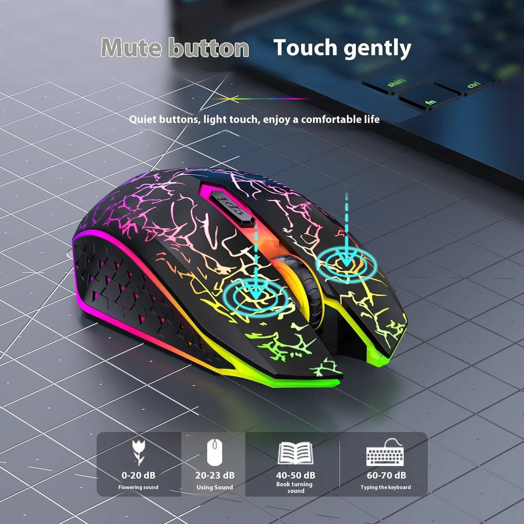 Black and white dual-mode wireless gaming mouse with luminous breathing light