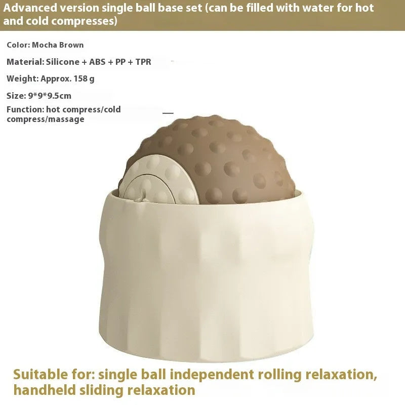Caramel mocha and green massage balls for cold and hot compress therapy with double and single ball options