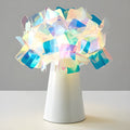 Nordic bedside table lamp with metal holder in choice of five colours including black, white, blue, orange, and purple