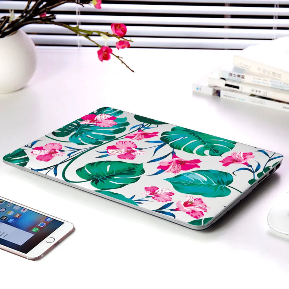 Plastic laptop protective shell with partial floral pattern for Apple MacBook 11-inch Air and 12-inch Retina