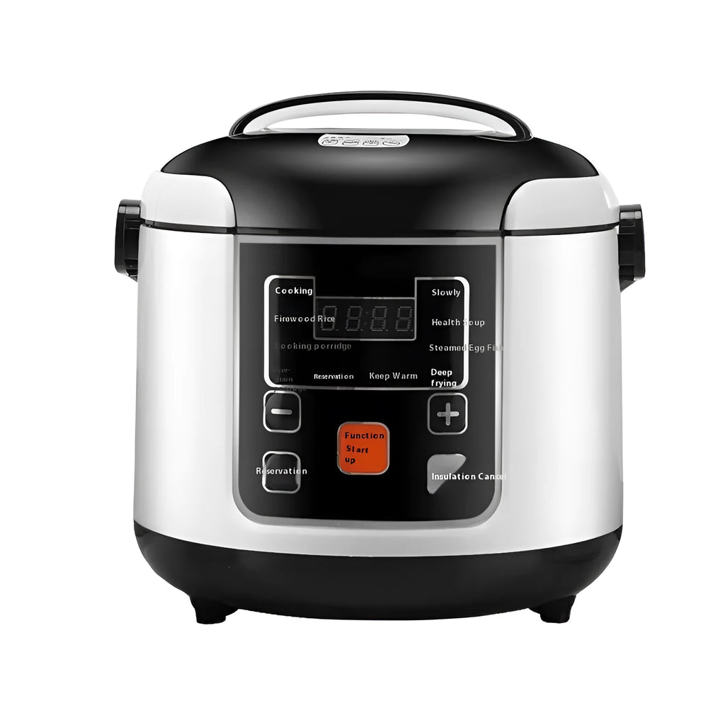 Black 12V 24V 2L vehicle-mounted rice cooker with stainless steel pot and plastic outer shell
